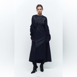 Zara satin blue dress